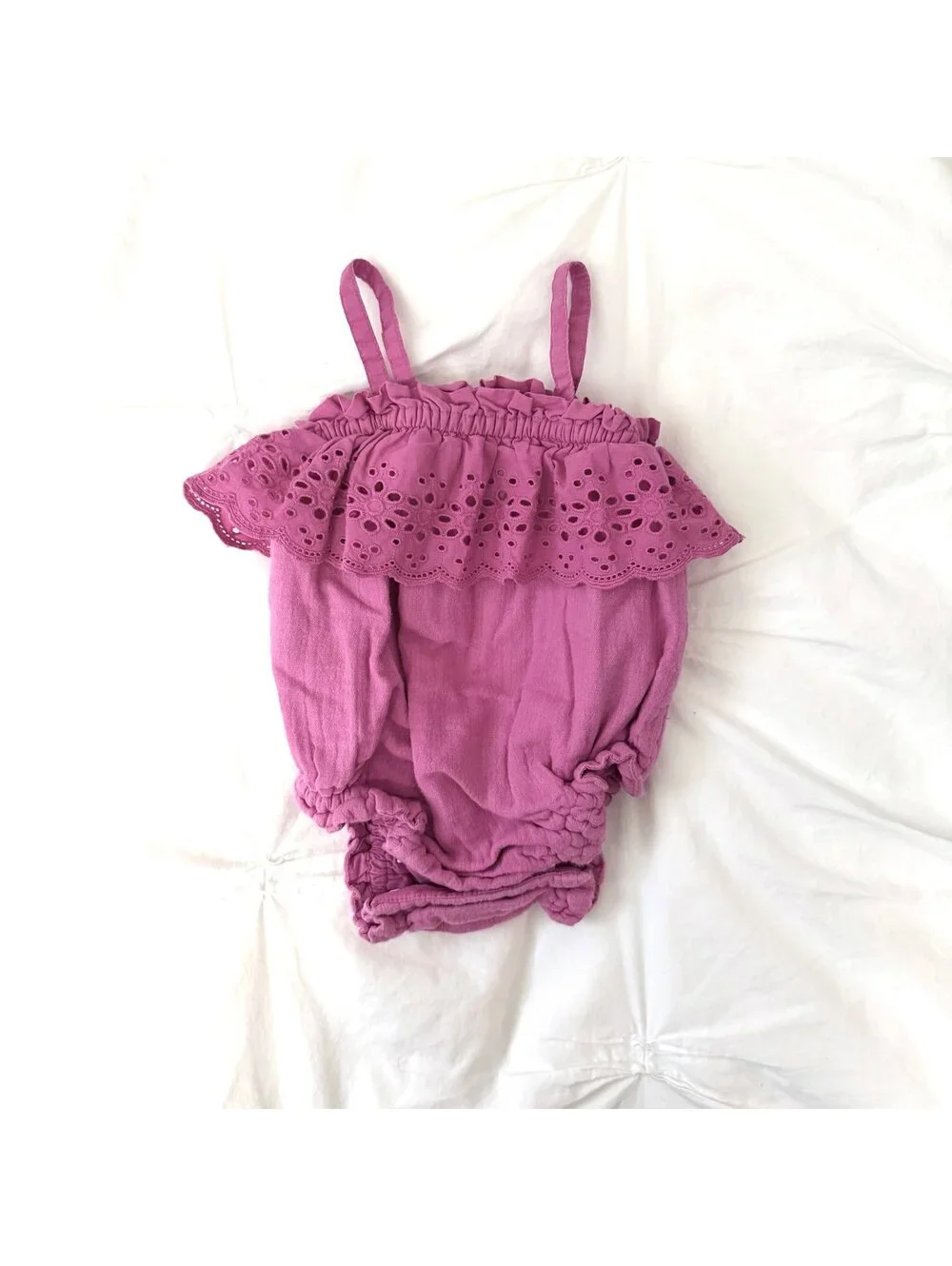 Baby Gap Magenta Ruffle Romper